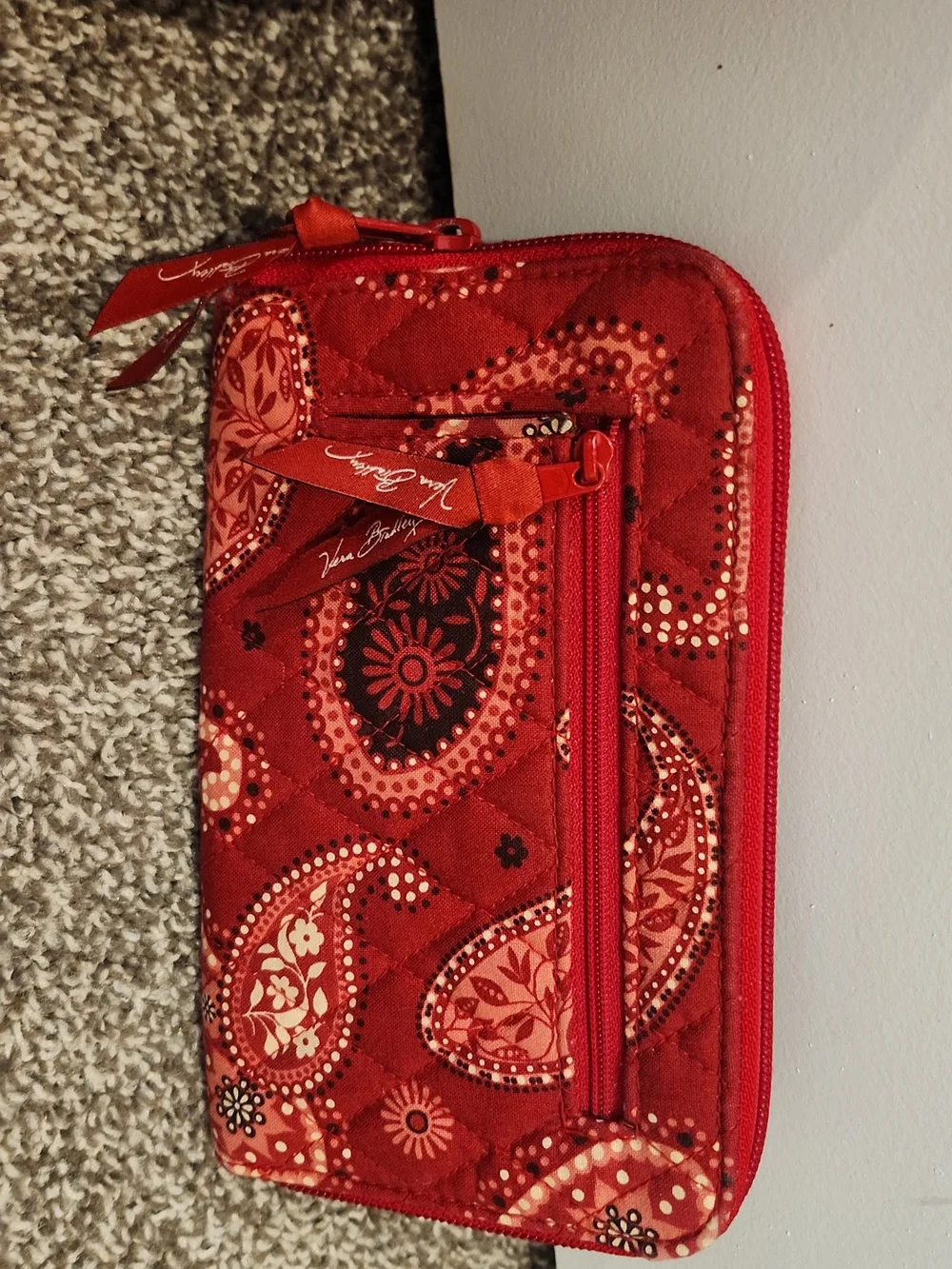 Vera BRADLEY Red Quilted Paisley Shoulder Bag Set Of 3.